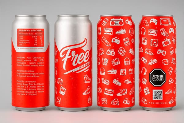 Lata de Free Rising Cola