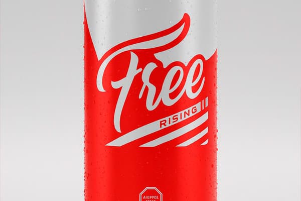 Detalle de lata Free Rising Cola