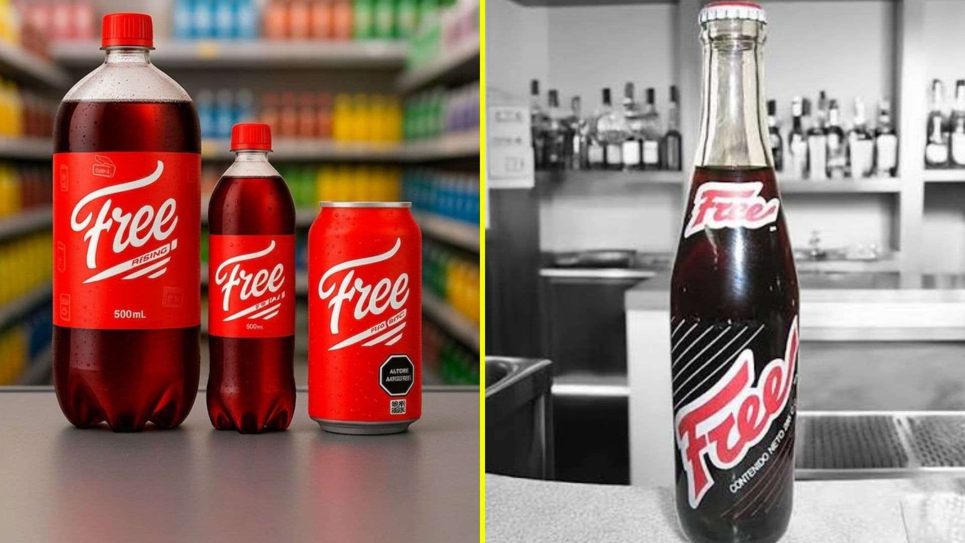 Primera producción de latas de Free Rising Cola, fotografía publicada en Meganoticias
